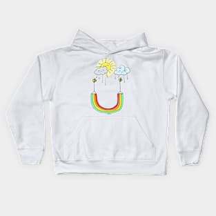 Rain + sun = RAINBOW Kids Hoodie